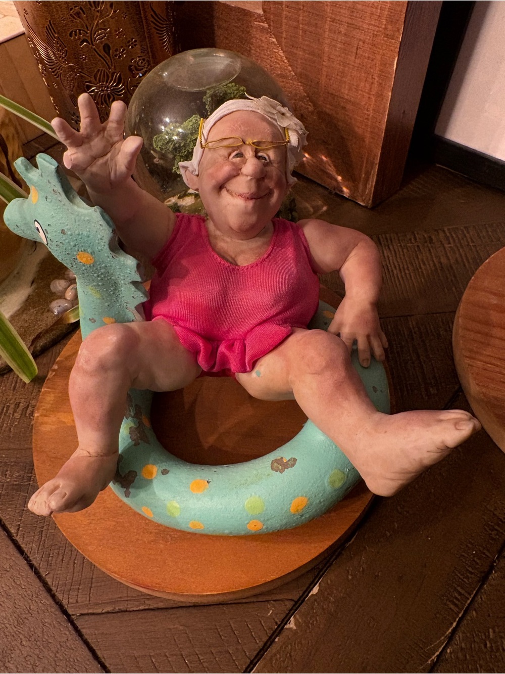 Vintage Richard Simmons Nana's Family Swimming Doll with Pool Float